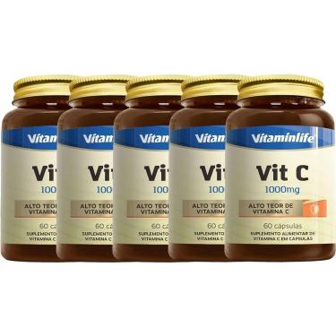 Imagem de Kit 5X Vit C 1000mg - 60 Cápsulas - VitaminLife-Masculino