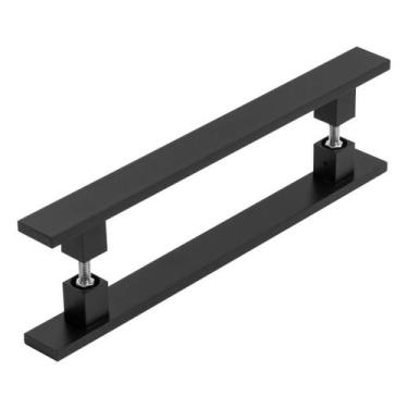 Imagem de Puxador Inox Preto Para Porta Pivotante Madeira Vidro 50 Cm - Metalcro