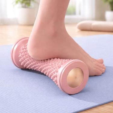 Imagem de Rolo massageador de pés, portátil, rolo de massagem muscular profunda para pés, rosa