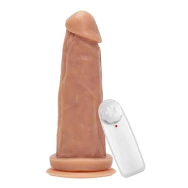 Imagem de Prótese Maciça Com Vibro E Ventosa 16,5 X 4,5Cm Brinquedo Erótico Dildo Vibratório Consolo Grosso VVN07 (NATURAL)