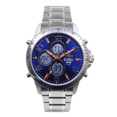 Imagem de Relógio Masculino Aço Tuguir Infinity GCS-1274 Prata Azul