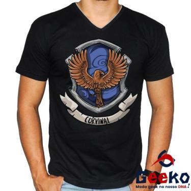 Imagem de Camiseta Corvinal 100% Algodão Harry Potter Ravenclaw Geeko, Preto gol