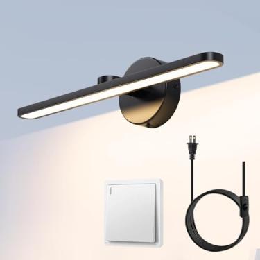 Imagem de MantoLite Luminárias de LED para penteadeira, 40,6 cm, fixadas na parede, luminárias de banheiro sobre espelho, lâmpadas de parede de cabeceira de casa moderna, arandelas, luminária de parede de