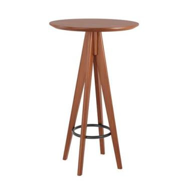 Imagem de Mesa Alta Bistrô Redondo em Madeira Berlim 65cm RMI - Rio Madeira