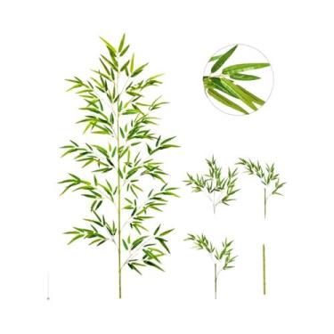 Imagem de Grandes Folhas De Bambu Verde Artificial De 120-240cm, Plantas Falsas 