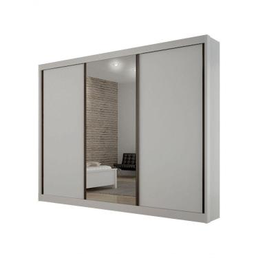 Imagem de Guarda Roupa San Marino Premium 3 Portas 4 Gavetas C/espelho Leifer Branco