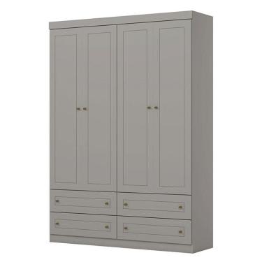 Imagem de Guarda Roupa Infantil Mississipi 4 Portas Cinza - Henn