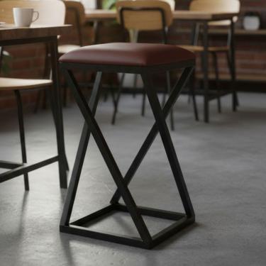 Imagem de Banquinho Compacto Metalon – Elegância E Versatilidade Marrom