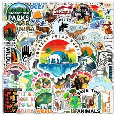 Imagem de Adesivos do Dia da Terra, 100 peças, desenhos animados ecológicos e Na