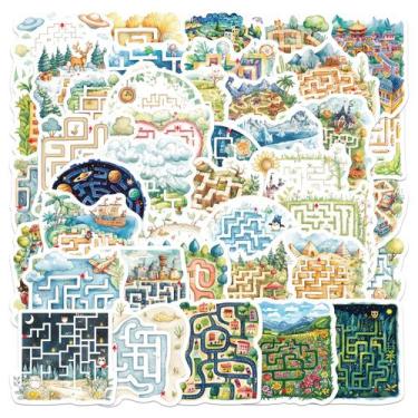 Imagem de Pacote de adesivos Cartoon Maze Game 50 unidades Creative Puzzle Path 