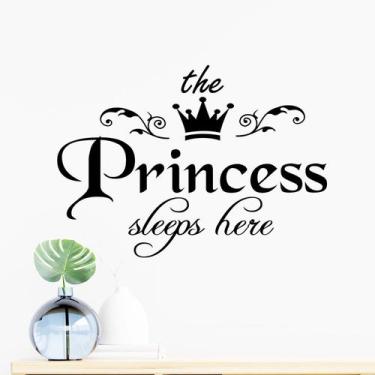 Imagem de Adesivos de parede Princess Sleeps Here Crown PVC 30x42cm - yiweisai