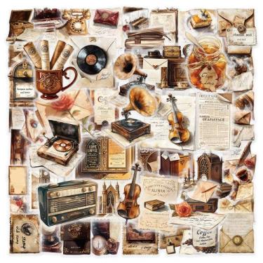 Imagem de Adesivos Retro Doodle, câmera de TV vintage, cupcakes, 50 unidades - y