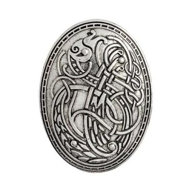 Imagem de Broche Vintage Viking Wolf Nordic Knot Pattern Alloy - yiweisai