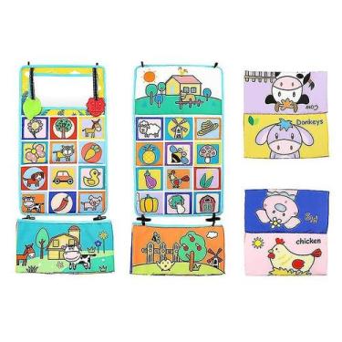 Imagem de Livro de tecidos Tummy Time Toys de alto contraste para bebês de 3 a 1