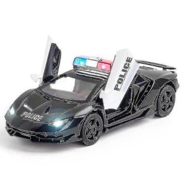 Imagem de Veículo de brinquedo, modelo policial fundido em liga 1/32, supercarro