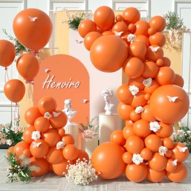Imagem de Balões de látex Henviro Orange 154 unidades 13/25/30/45 cm para festa