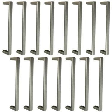 Imagem de Kit 15 Puxadores Alça para Móveis 128mm Bronze Zamac Retas Oeiras Guarda-Roupas Gavetas Armários Torralba