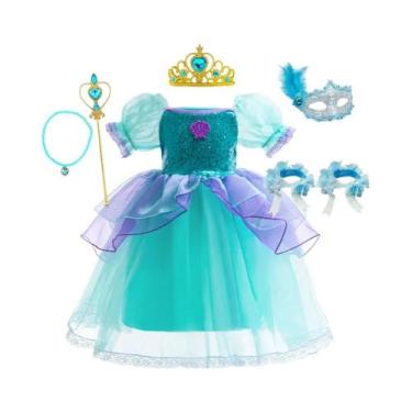 Imagem de Vestido De Festa Para Menina Pequena Com Tema De Sereia, Vestido De Ma