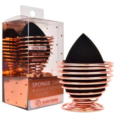 Imagem de Esponja para Base com Suporte Sponge Dark e Makeup Sponge Holder Klass