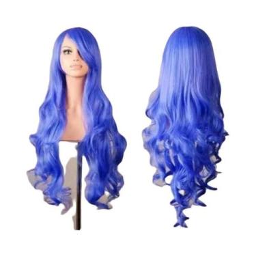 Imagem de Peruca Colorida Para Cosplay Feminino, Cabelo Longo Com Ondas Grandes,
