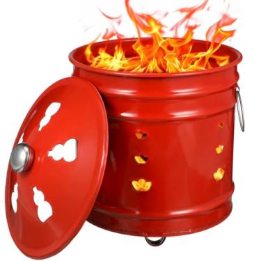 Imagem de 1 Unidade Barril De De Queima De Esmalte Incinerador Lixeira De Forno Fogão De Fogueira Gaiola De Queimadura Fogueira De Metal Fogueira De Barril Queimar Papel De Incenso