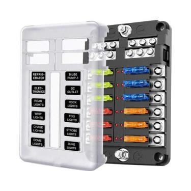 Imagem de Bloco De Fusíveis À Prova d'Água Com Indicador LED Para RV, Barco, Cam