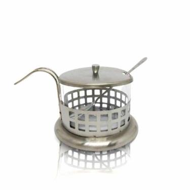 Imagem de Açucareiro com colher em metal e vidro de 200 ml - Onyx