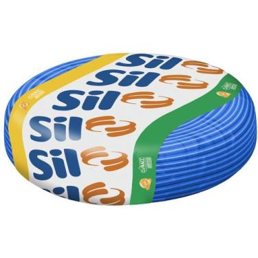 Imagem de Fio cabo flexível sil 4,0mm azul rolo 100 metros - cabo elétrico de al