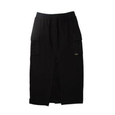 Imagem de Saia Feminina Rovitex Midi com Fenda e Bolsos Preto-Feminino