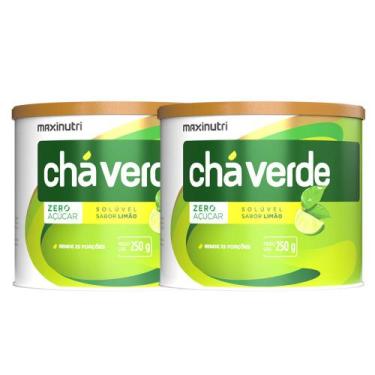 Imagem de Kit 2 Chá Verde Solúvel Zero Calorias Sabor Limão 250g Maxinutri