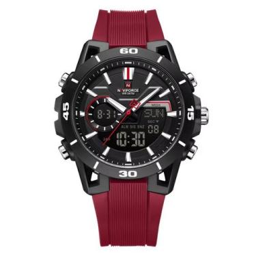 Imagem de Relógio masculino Dual display Esportivo Resistente à água 5atm - Verm