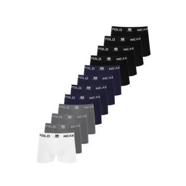 Imagem de Kit 12 Cuecas Boxer Masculinas Polo Wear Sortido, Sortido, M