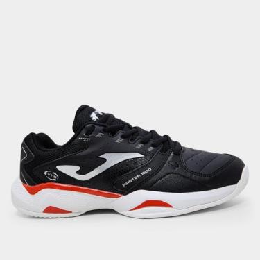 Imagem de Tênis Joma Master 1000 Saibro Masculino, Preto, Vermelho, 44