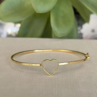 Imagem de Bracelete Rígido com Coração Vazado Ref. 06.0315  Dourado - Style Zuri