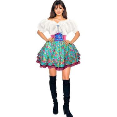 Imagem de Fantasia Vestido Caipira Feminino Adulto Festa Junina de Luxo - Fantas