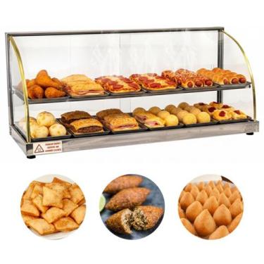 Imagem de Estufa Para Salgados Dupla 12 Bandejas Titã Vitrine Expositor Inox Lin