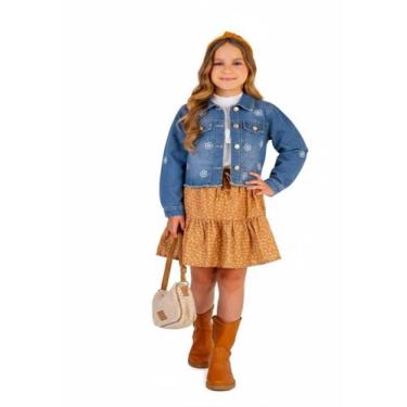 Imagem de Jaqueta Jeans com Flores Menina Vigat, 6, Jeans