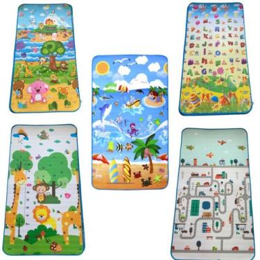 Imagem de Tapete Infantil Térmico Impermeável Grande 1,80m X 1,00m Colorido  - A