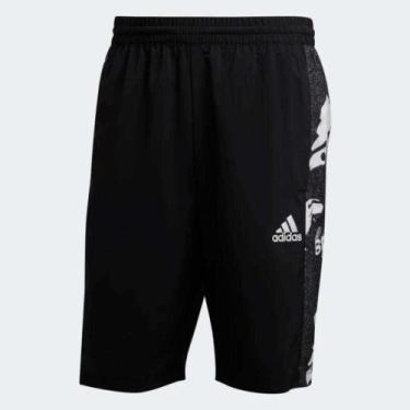 Imagem de Short adidas masculino malha essentials brand love hk0383, Preto, Bran