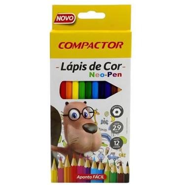 Imagem de Lápis De Cor Grande 12 Cores Neo-pen Hexa Compactor - Compactor - Cia 