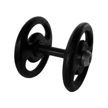Imagem de Dumbbell Emborrachado Treinamento Funcional Musculação 10kg Preto Anilhas Fitness