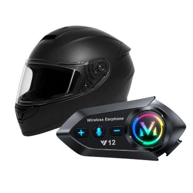 Imagem de Acessório para Capacete com Fone Bluetooth MDM Cpct Profissional à Prova D'água Premium Conectividade Preto