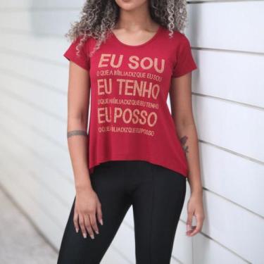 Imagem de Eu sou (bt) vinho strass - Tedy Camisetas, M,  Vinho