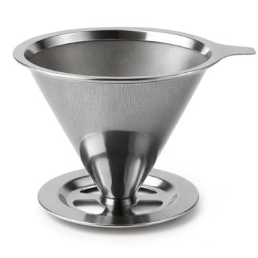 Imagem de Filtro Coador de Café 103 em Inox — Reutilizável, Sem Papel, Café Mais Encorpado e Saboroso, Aço Inoxidável Antiferrugem, Ecológico, Para Cafeteira e Coado Tradicional