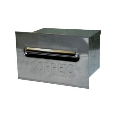 Imagem de Caixa de Correio Galvinox Embutir para Cartas em Chapa de Aço 20x21x12cm Prata Metalmig