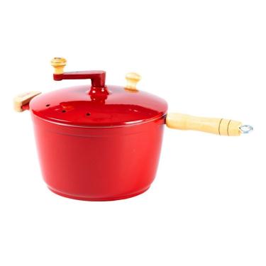 Imagem de Pipoqueira de Alumínio Fundido com Manivela Doce e Salgada 5100ML 24CM Vermelha Javali