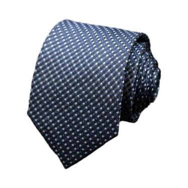 Imagem de Gravata Masculina Xadrez Azul, Preta E Vermelha Fina Para Casamento E 