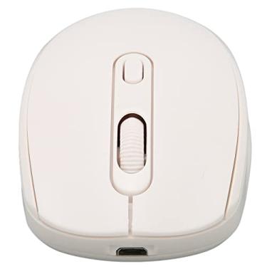 Imagem de Mouse para laptop, bateria de 500 mAh Mouse sem fio Design ergonômico 10 m DPI ajustável de distância para Office for Home for Travel(Branco)