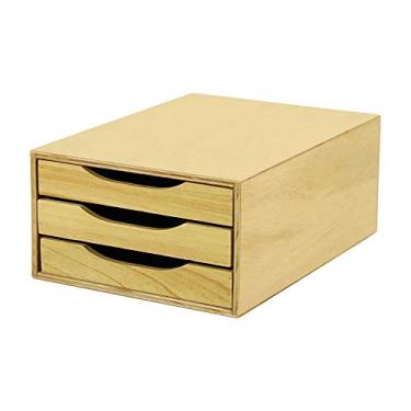 Imagem de Caixa de Arquivo 3 gavetas, Mad. Pinus Luxo - Souza & Cia, Ref: 3313, Madeira