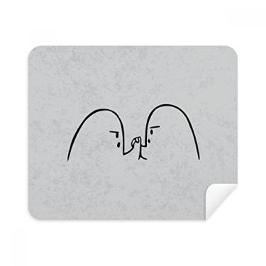 Imagem de Wrist Wrestling Black Cute Chat Happy Cleaning Cloth Limpador de tela 2 peças de tecido de camurça